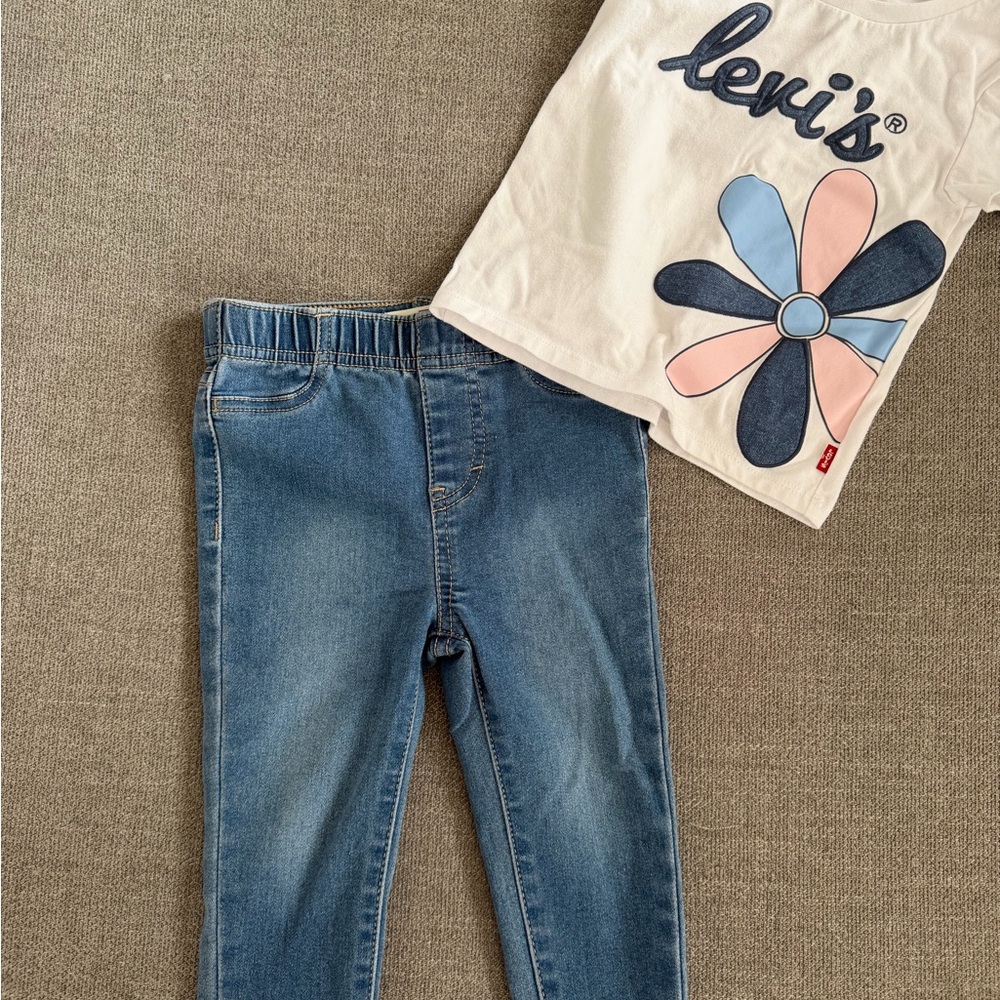 Levi's Kids Blue Denim & Shirt Set